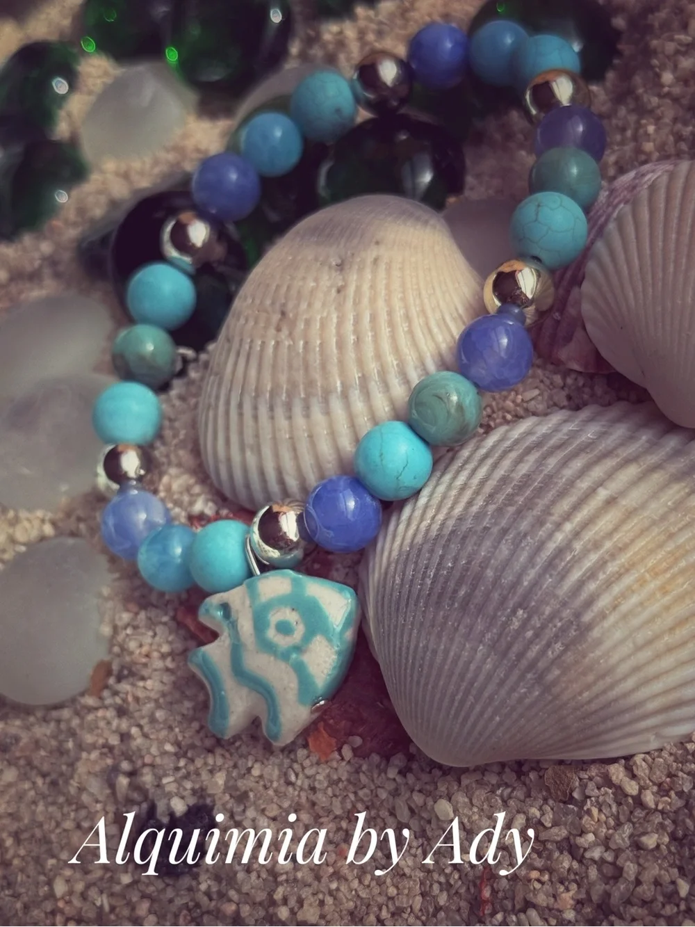 SEASIDE Turquoise Charm Beaded Bracelet Set